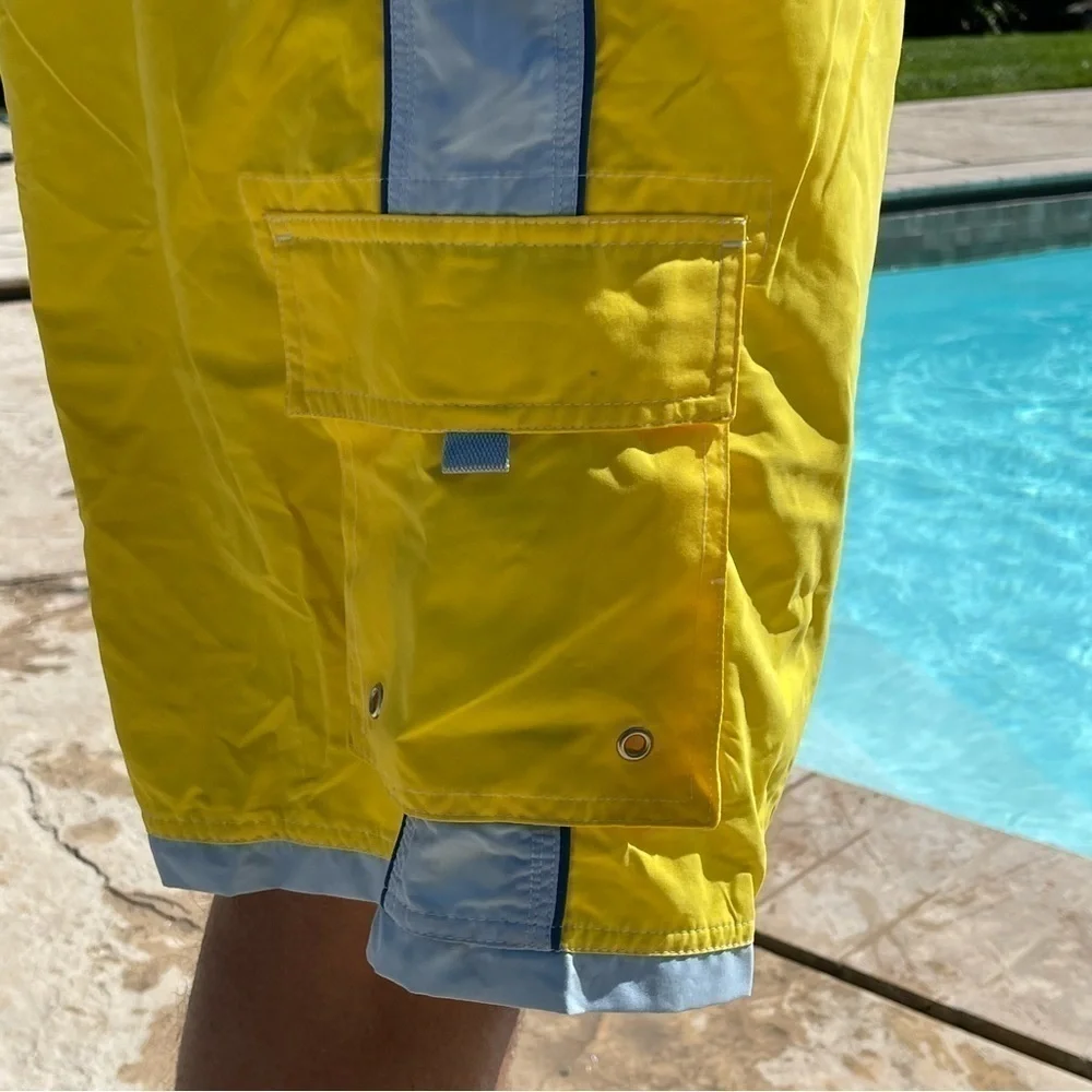 NWT CLUB ROOM XL Yellow Swim Trunks with Cargo Pockets MT14